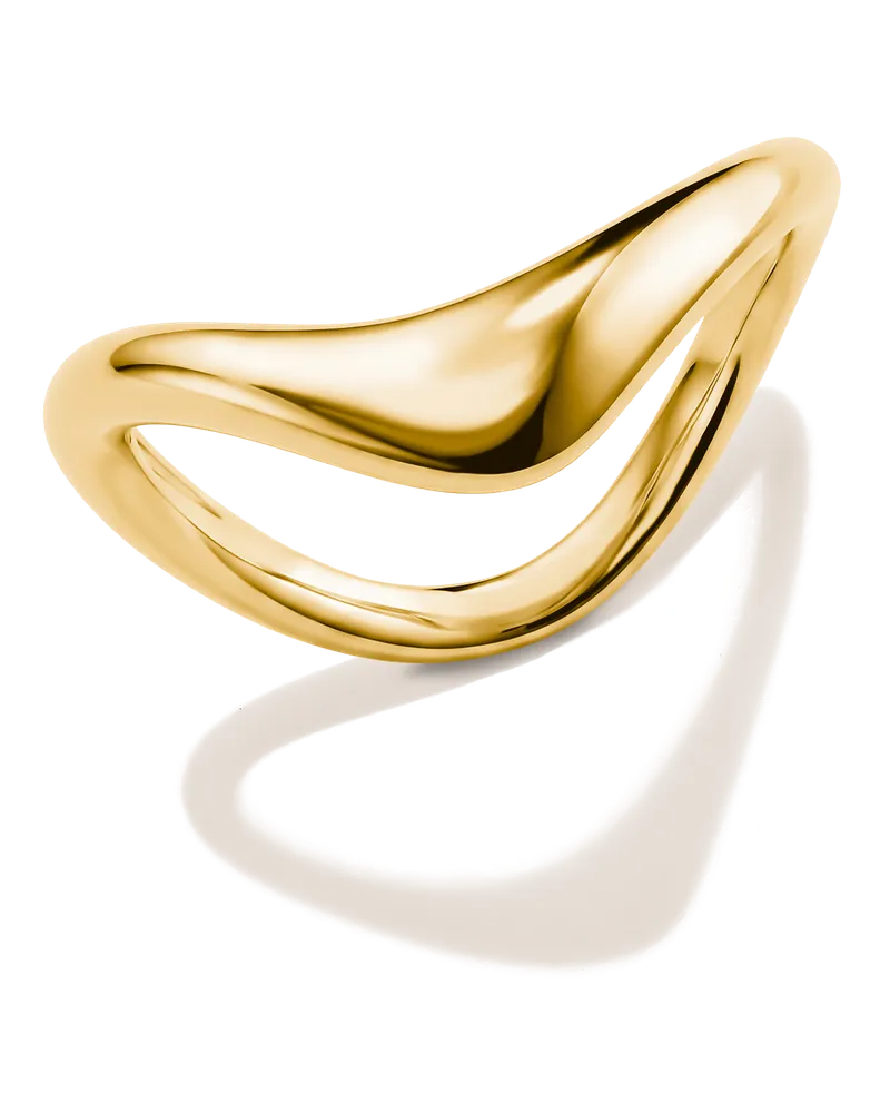Thomas Sabo Damen Ring in Wellenform, M01 Gelbgoldfarben