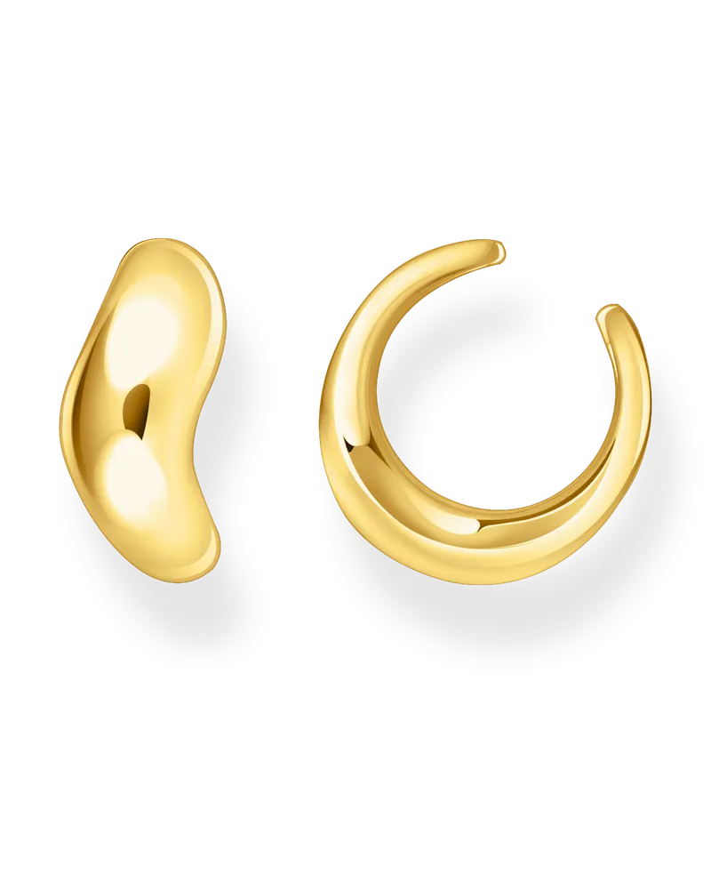 Thomas Sabo Damen Earcuff in geschwungener Form vergoldet, Sterlingsilber Gelbgold vergoldet Gelbgoldfarben