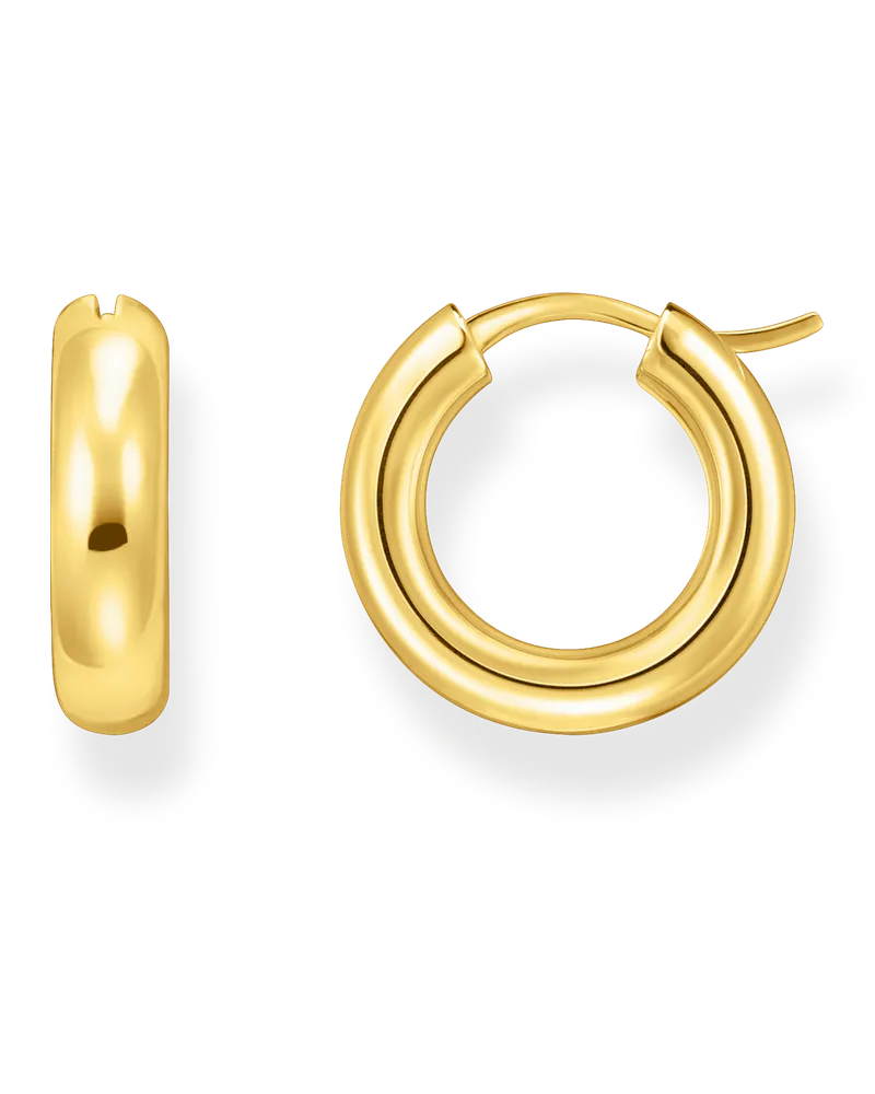 Thomas Sabo Damen Creolen Chunky-Design vergoldet, Sterlingsilber Gelbgold vergoldet Gelbgoldfarben