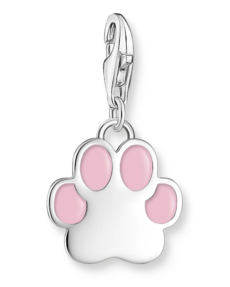 Thomas Sabo Damen Charm-Anhänger pinke Pfote Silber, Sterlingsilber, Charm Club Collection Pink