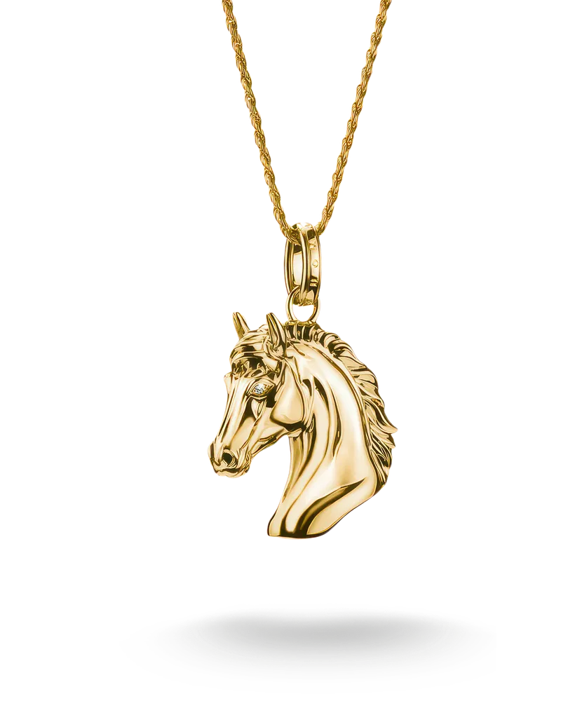 Thomas Sabo Damen Kette Pferdekopf  Zirkonia Elyndra 18k Vergoldung, Sterlingsilber Gelbgold vergoldet Gelbgoldfarben