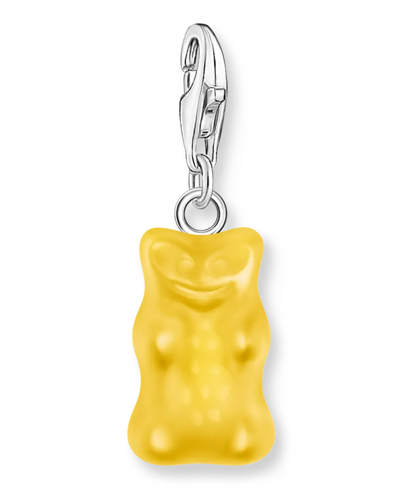 Thomas Sabo Damen Charm-Goldbären-Anhänger in Gelb Silber, Sterlingsilber / Glas, Charm Club Collection Gelb