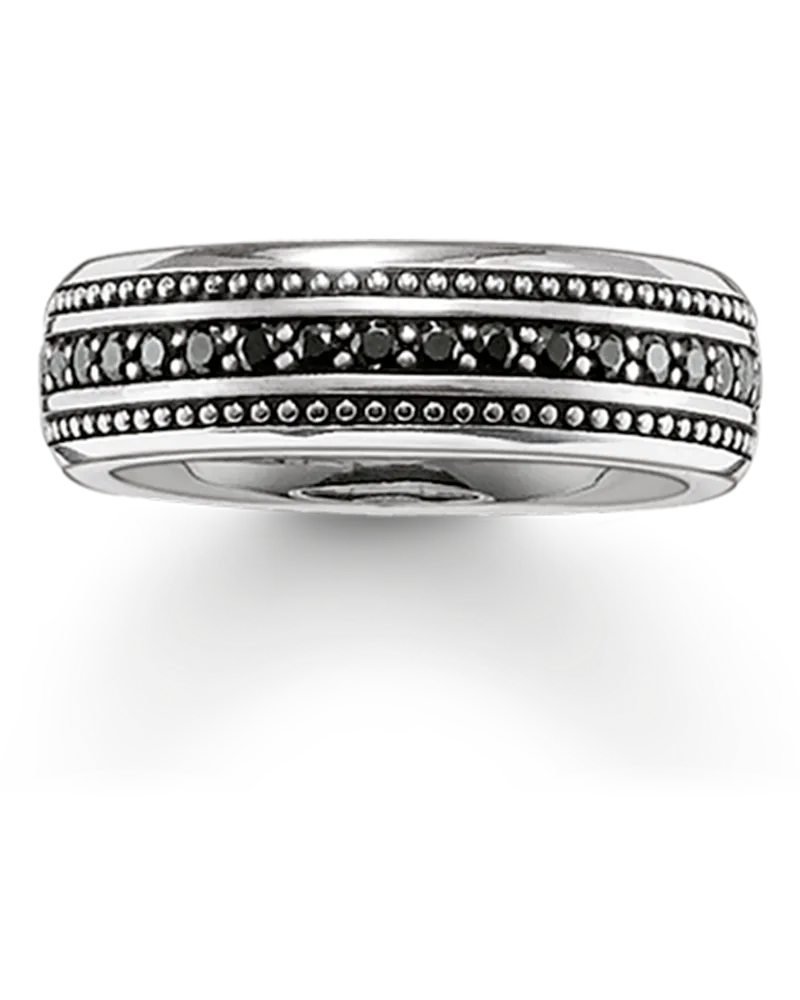 Thomas Sabo Herren Eternityring, Sterlingsilber Schwarz