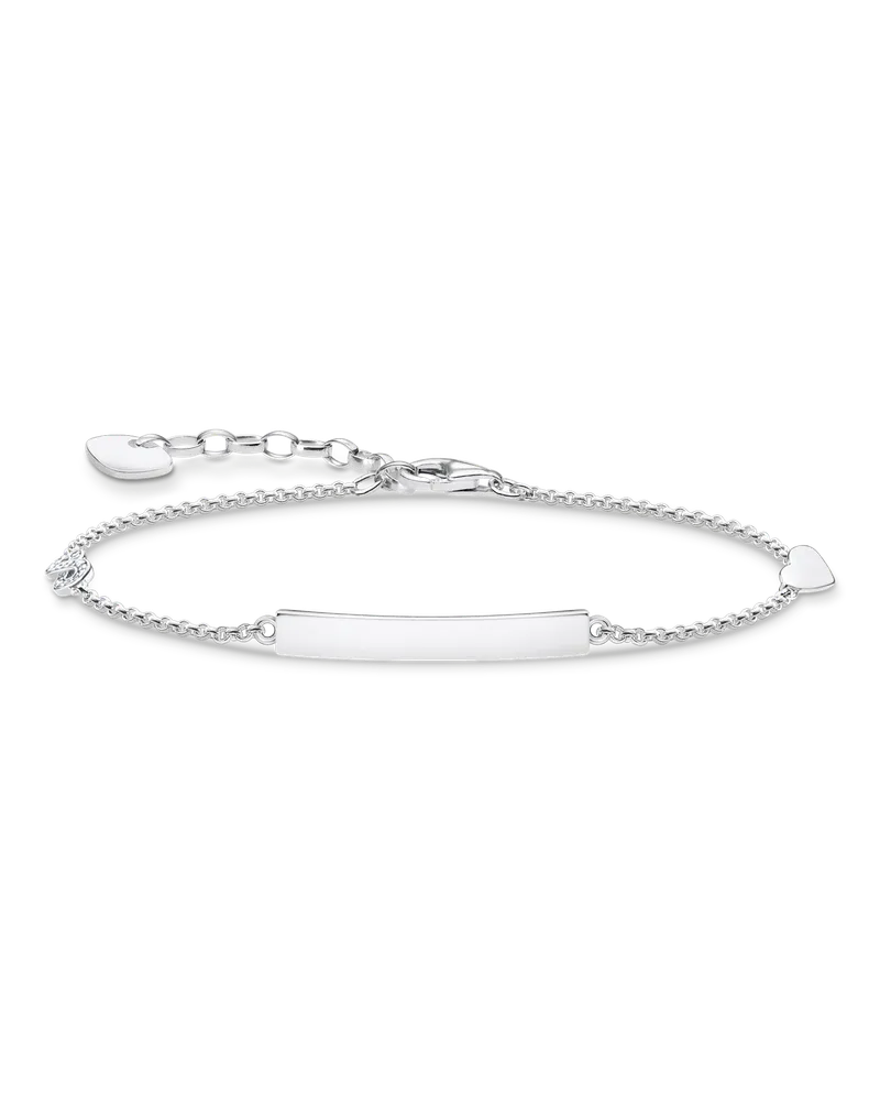 Thomas Sabo Damen Armband Herz mit Infinity silber mit Gravur, Sterlingsilber Silberfarben