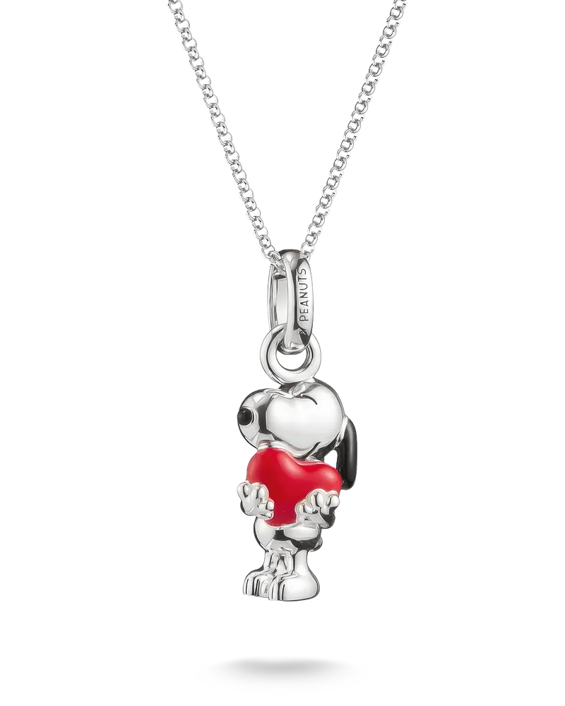 Thomas Sabo Herren Kette Snoopy mit Herz Anhänger PEANUTS Silber, Sterlingsilber Rot