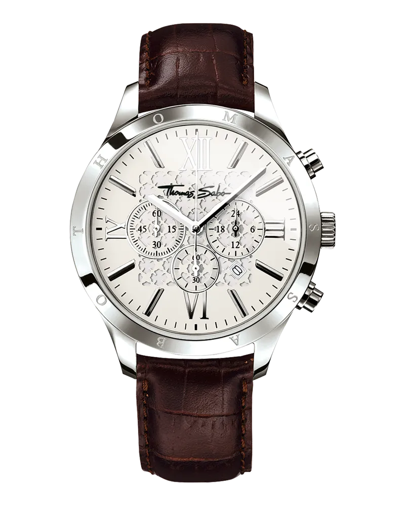Thomas Sabo Herren Herrenuhr Rebel Urban , Edelstahl | Leder Braun