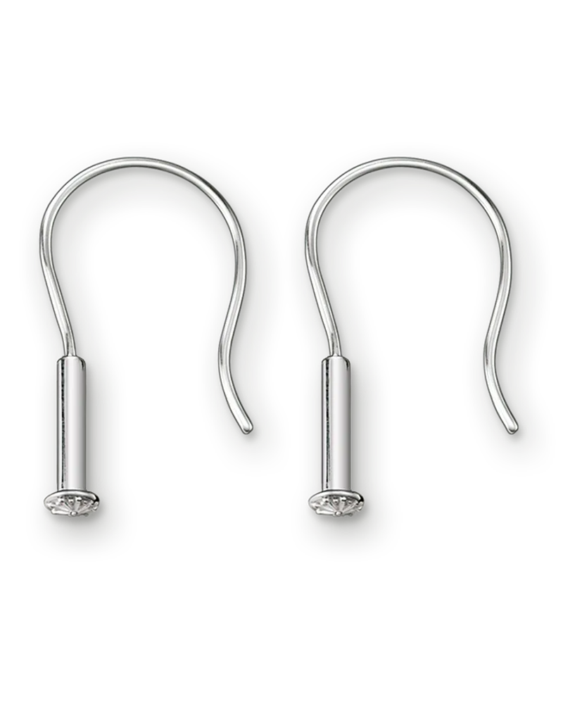 Thomas Sabo Damen Ohrringe für Beads, Sterlingsilber, Karma Beads Silberfarben