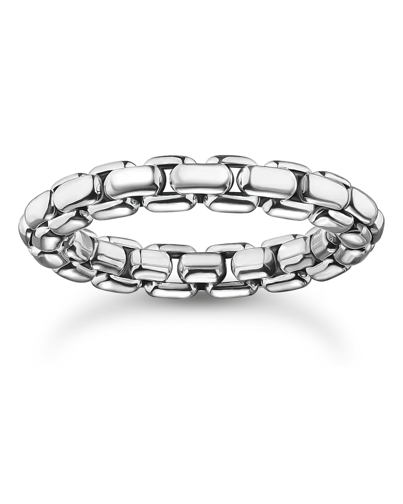 Thomas Sabo Herren Ring Box Chain Silber, Sterlingsilber geschwärzt Silberfarben