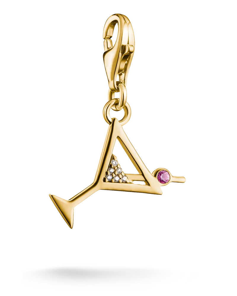 Thomas Sabo Damen Charm-Anhänger Cocktail, Sterlingsilber Gelbgold vergoldet, Charm Club Collection Gelbgoldfarben