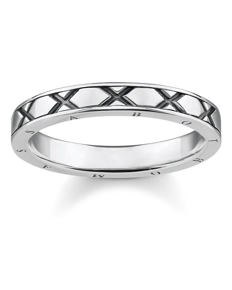 Thomas Sabo Damen Ring asiatische Ornamente, Sterlingsilber geschwärzt Silberfarben