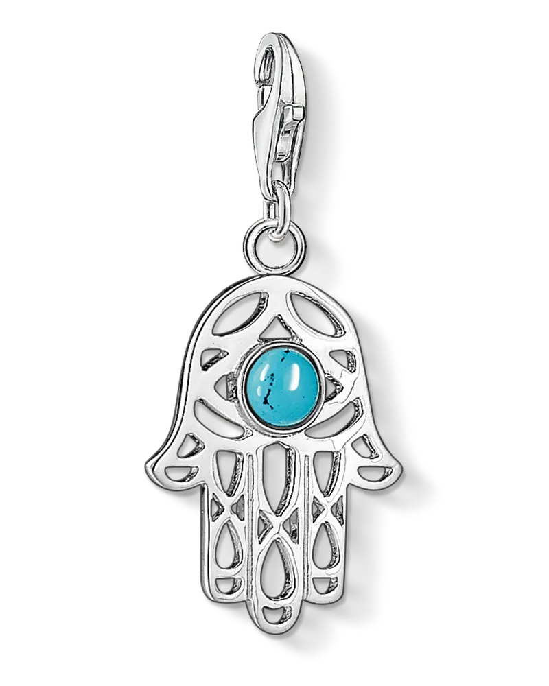 Thomas Sabo Damen Charm-Anhänger Fatimas Hand, Sterlingsilber, Charm Club Collection Silberfarben