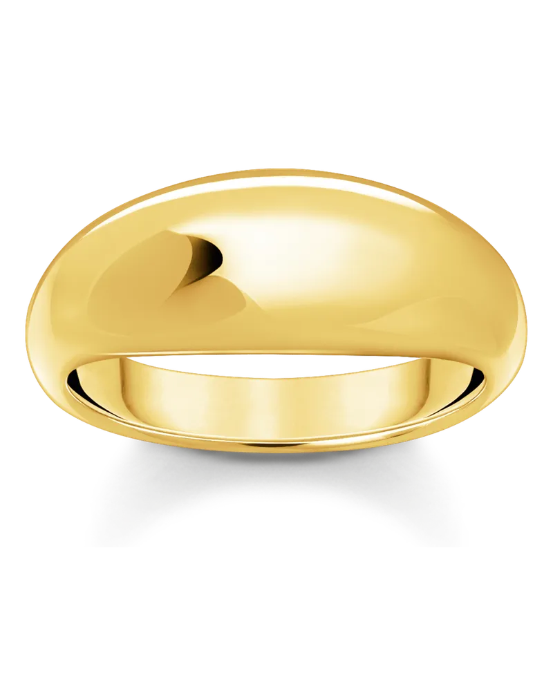 Thomas Sabo Damen Ring mit zeitlos-edlem Design vergoldet, Sterlingsilber Gelbgold vergoldet Gelbgoldfarben