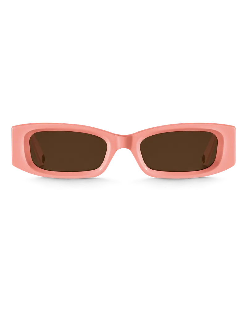 Thomas Sabo Damen Sonnenbrille Kim schmal rechteckig hellorange, Sterlingsilber Braun