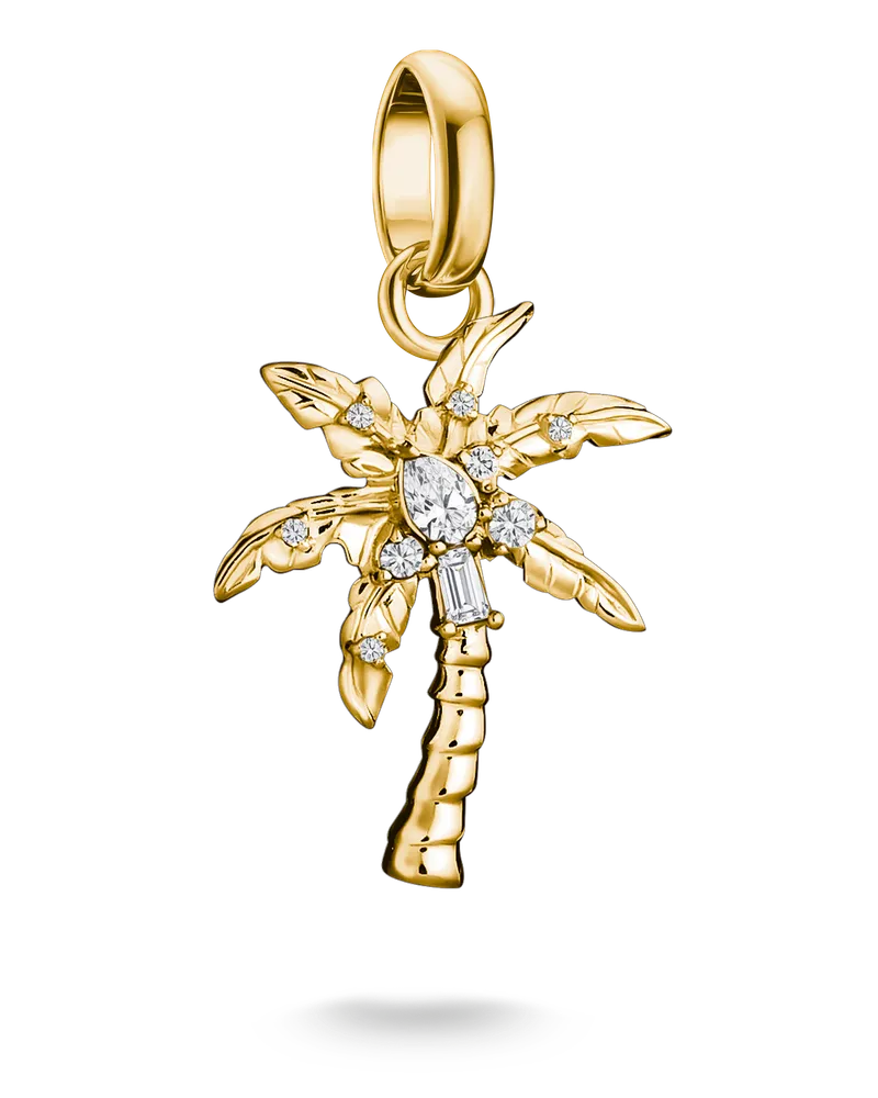 Thomas Sabo Charm Palme mit weißem Zirkonia – Connect weiß CC1354-M01-14 Gelbgoldfarben