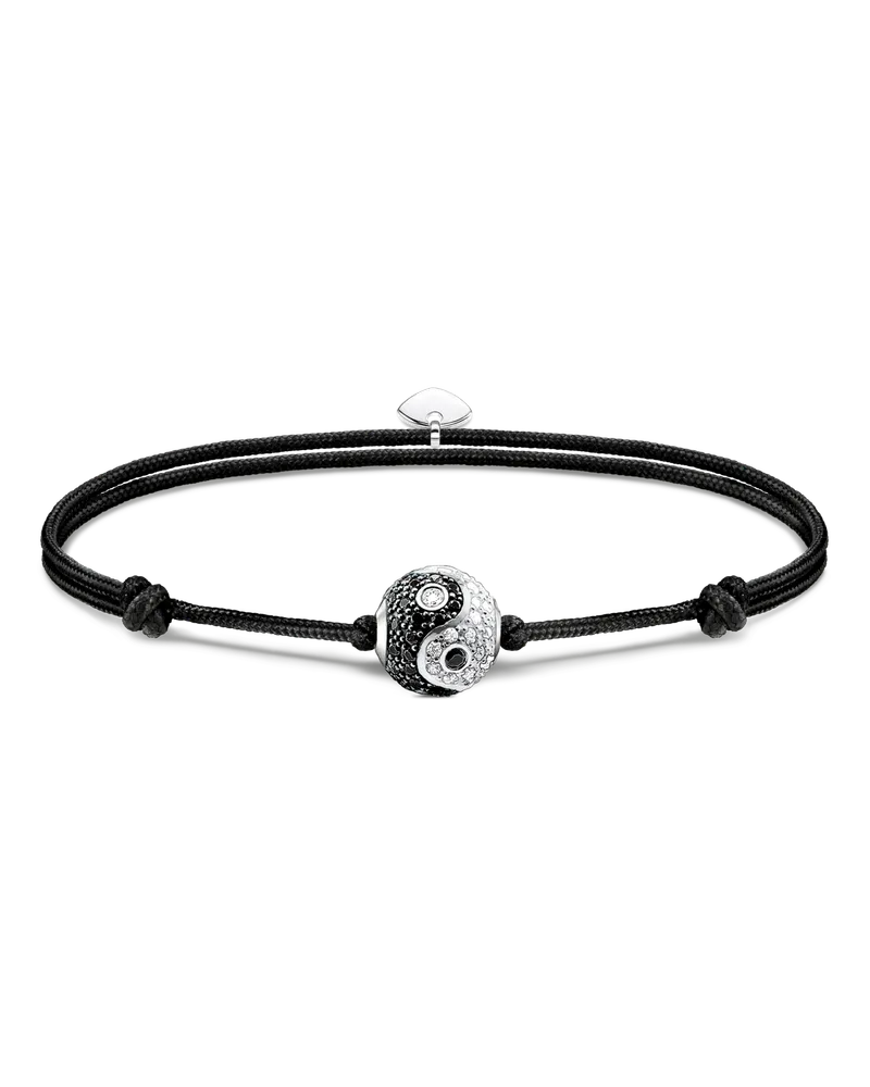 Thomas Sabo Damen Armband Karma Secret mit Yin-Yang Bead, Sterlingsilber, Karma Beads Schwarz
