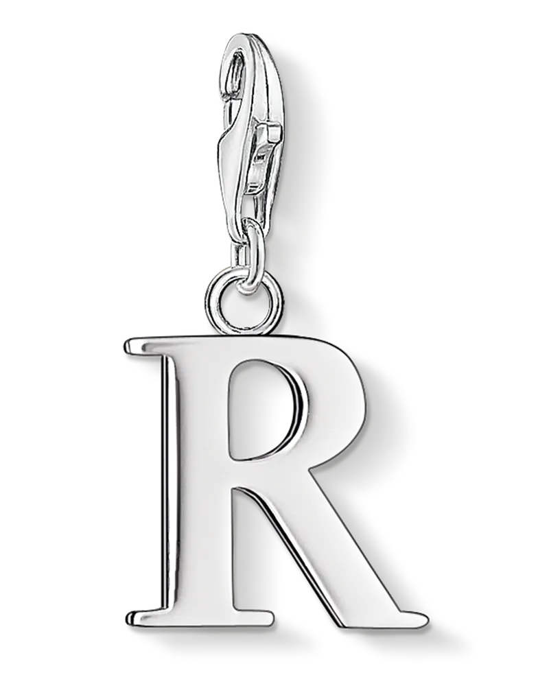 Thomas Sabo Damen Charm-Anhänger Buchstabe R, Sterlingsilber, Charm Club Collection Silberfarben