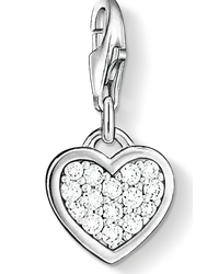 Thomas Sabo Charm-Anhänger Glitzerherz Silberfarben