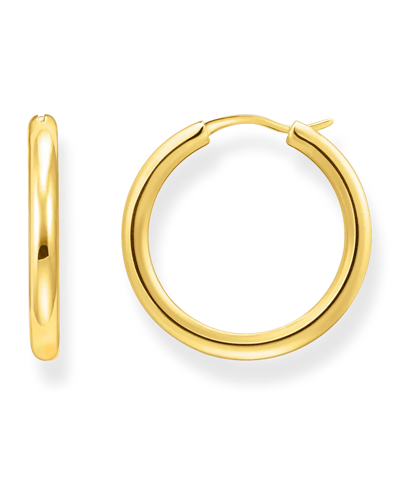 Thomas Sabo Damen Creolen mit klassisch-elegantem Design vergoldet, Sterlingsilber Gelbgold vergoldet Gelbgoldfarben