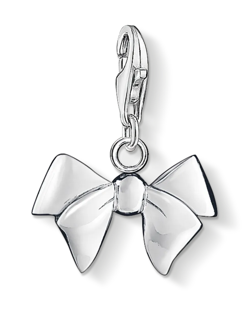 Thomas Sabo Damen Charm-Anhänger Schleife silber, Sterlingsilber, Charm Club Collection Silberfarben