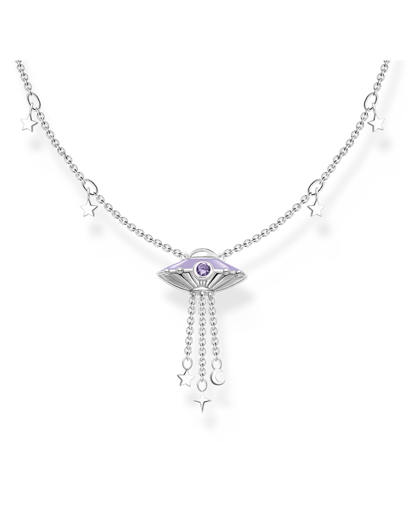 Thomas Sabo Damen Kette mit Ufo und Stern Anhängern Silber, Sterlingsilber, Charming Collection Silberfarben