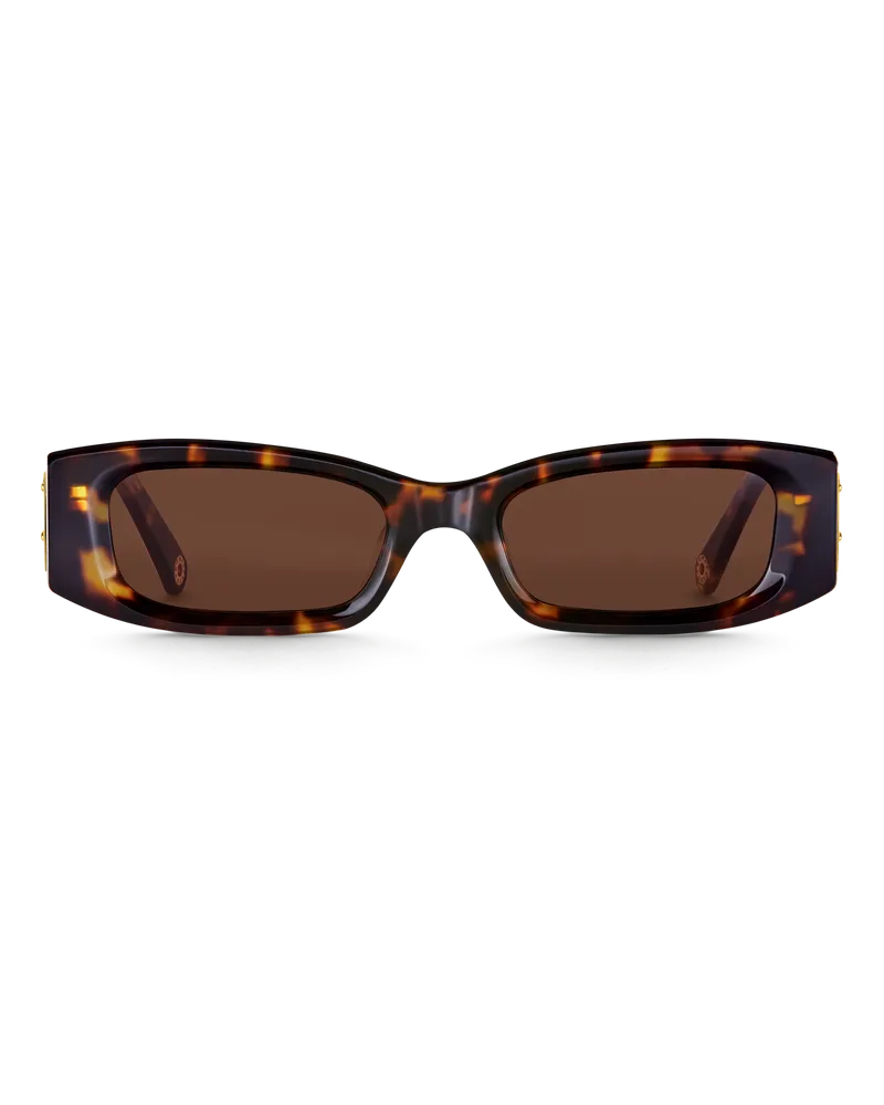 Thomas Sabo Damen Sonnenbrille Kim schmal rechteckig Havanna, 174 Braun