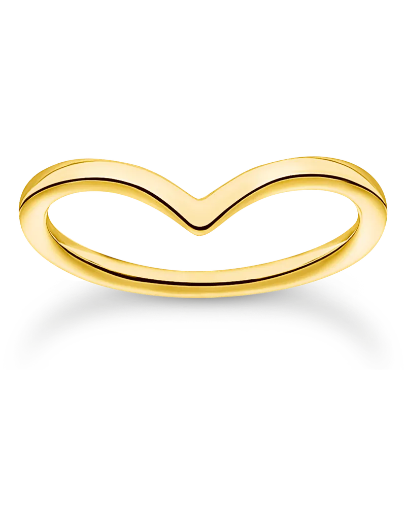 Thomas Sabo Damen Ring V-Form gold, Sterlingsilber Gelbgold vergoldet, Charming Collection Gelbgoldfarben