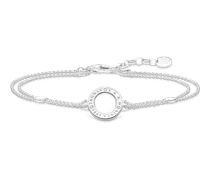 Armband Kreis mit weißen Steinen Silber