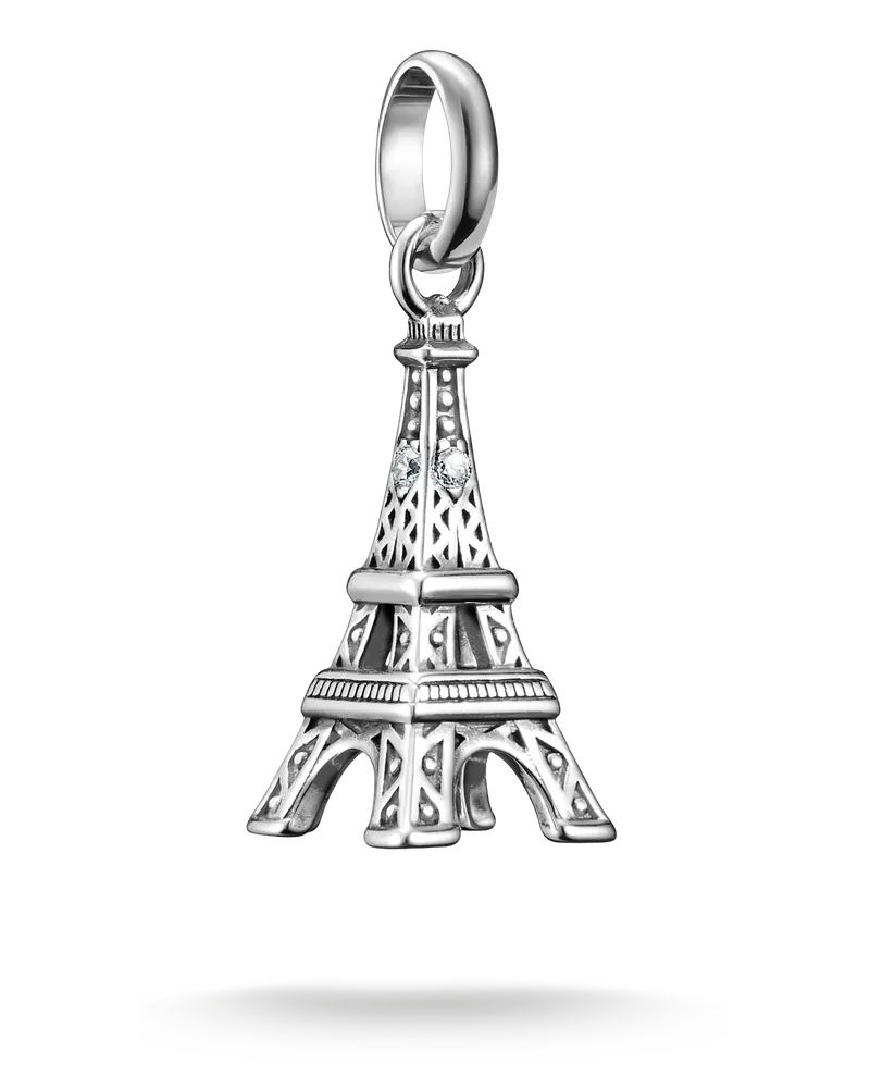 Thomas Sabo Damen Charm-Anhänger Eiffelturm Connect Silber, Sterlingsilber Silberfarben
