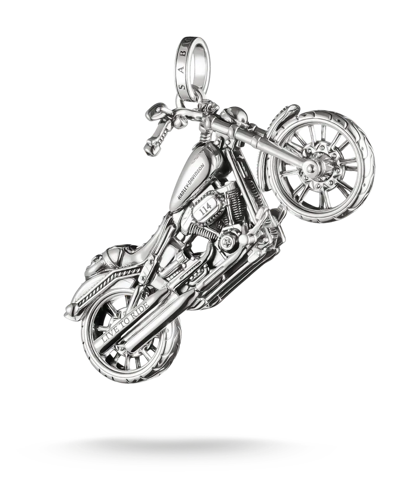 Thomas Sabo Herren Harley-Davidson® Anhänger Motorrad Breakout® Silber, Sterlingsilber geschwärzt Silberfarben