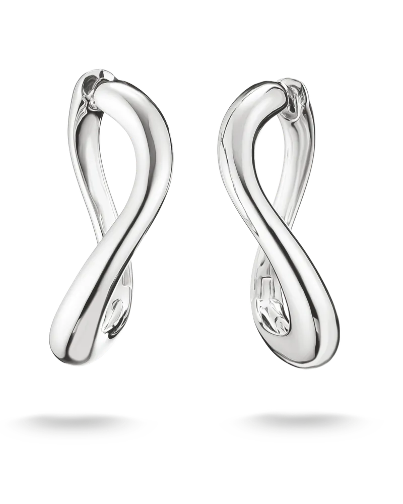 Thomas Sabo Damen Creolen in Wellenform, Sterlingsilber Silberfarben