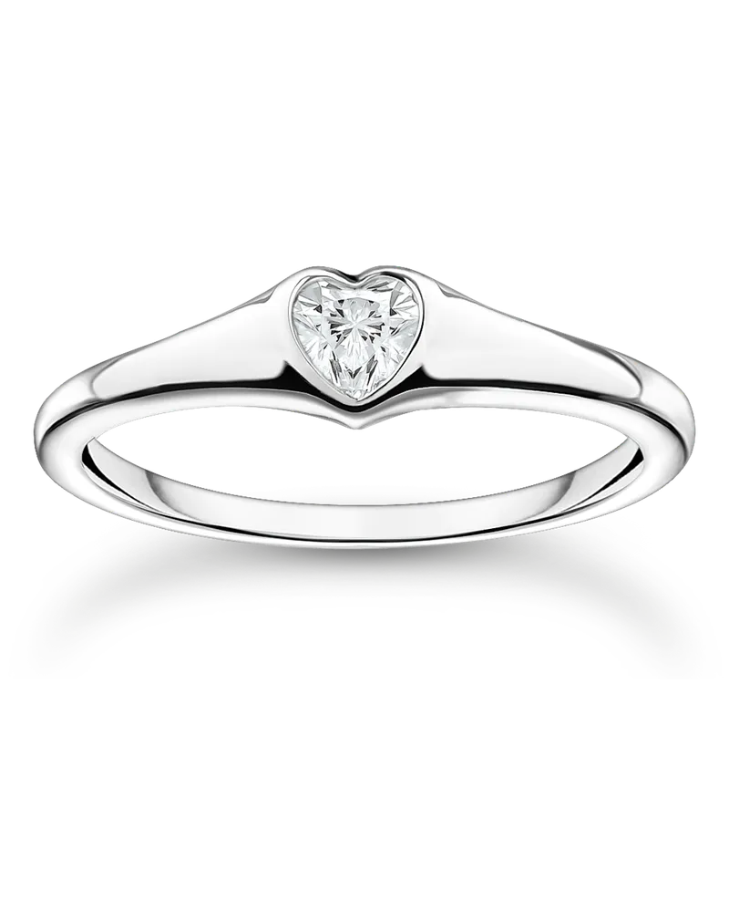 Thomas Sabo Damen Ring Herz silber, Sterlingsilber, Charming Collection Silberfarben
