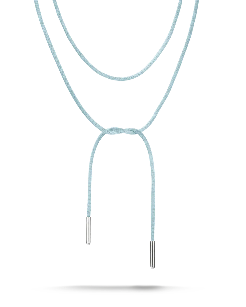 Thomas Sabo Damen Textilkette hellblau, M04 Silberfarben