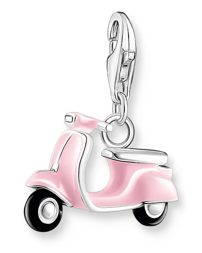 Thomas Sabo Damen Charm-Anhänger pinker Motorroller Silber, Sterlingsilber, Charm Club Collection Pink