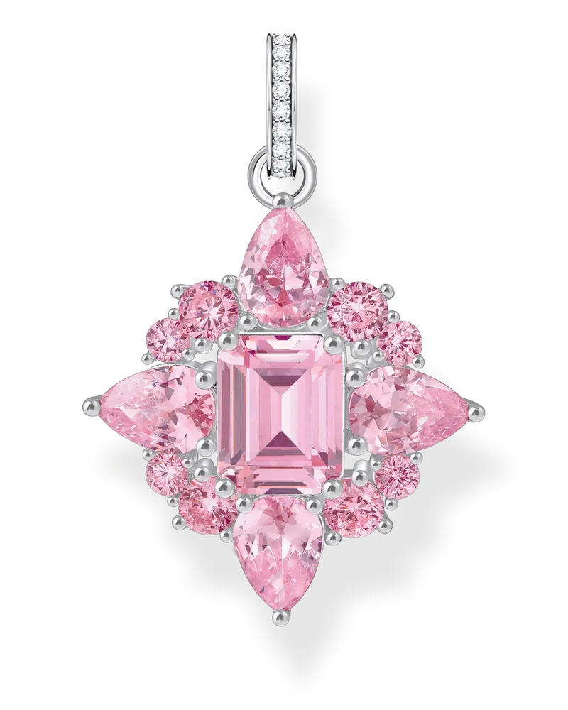 Thomas Sabo Kettenanhänger mit pinkfarbenen Steinen Silber pink PE963-051-9 Pink