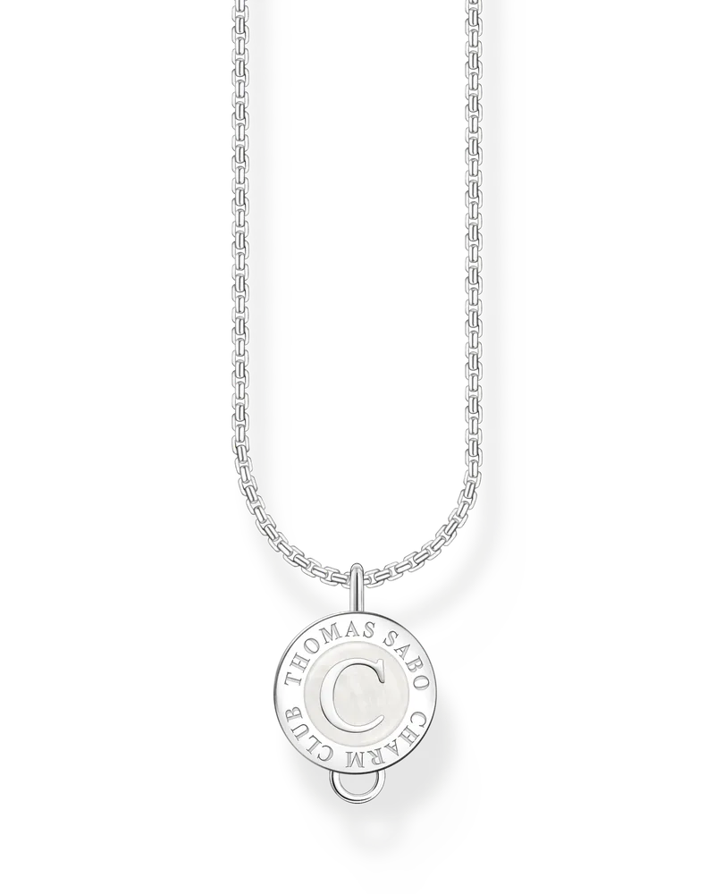 Thomas Sabo Damen Charm-Kette mit weißem Coin Silber, Sterlingsilber, Charm Club Collection Silberfarben