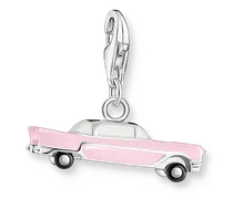 Member Charm-Anhänger Vintage-Auto pink Silber