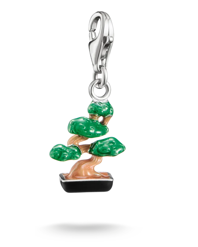 Thomas Sabo Damen Charm-Anhänger Bonsai Original Silber, Sterlingsilber, Charm Club Collection Braun