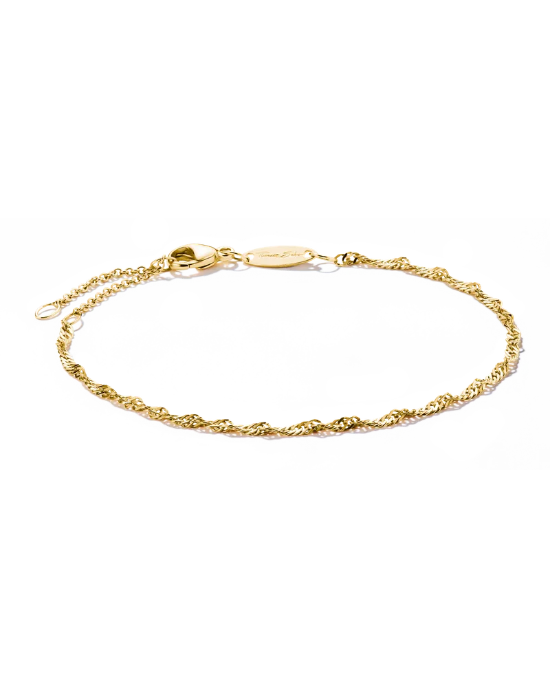 Thomas Sabo Herren Charm-Armband Singapur-Design vergoldet, Sterlingsilber Gelbgold vergoldet Gelbgoldfarben