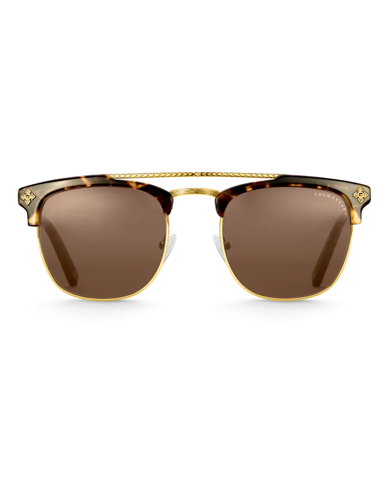 Thomas Sabo Herren Sonnenbrille James Trapez Kreuz Havanna, 174 Braun