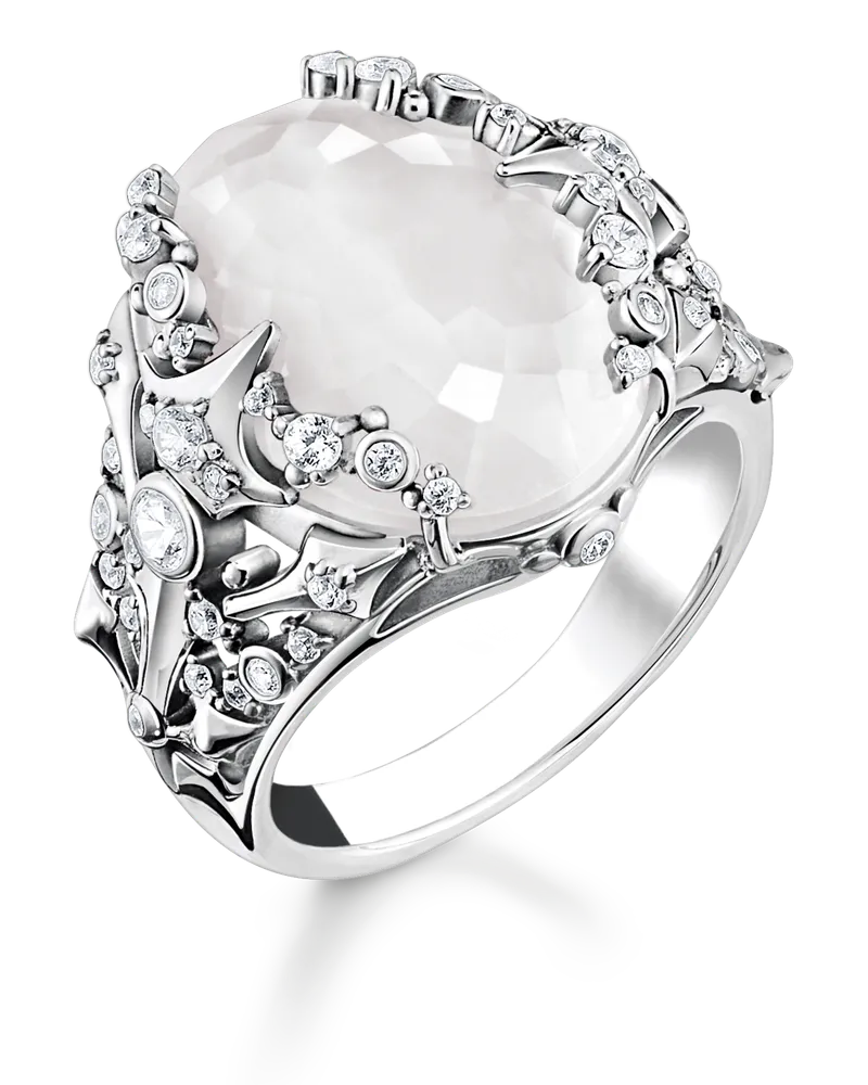 Thomas Sabo Damen Ring Milky-Quarz silber, Sterlingsilber Silberfarben