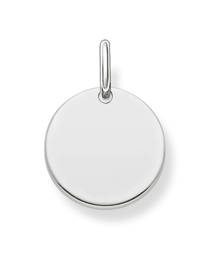 Thomas Sabo Damen Anhänger Coin klein silber mit Gravur, Sterlingsilber Silberfarben