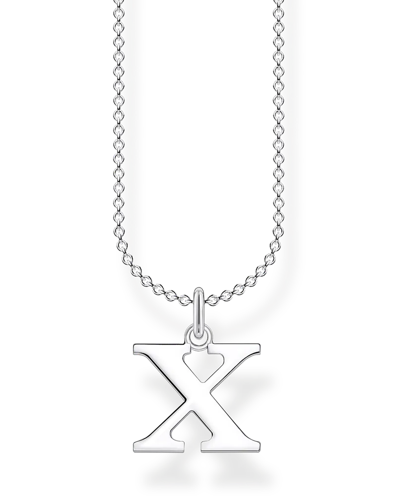 Thomas Sabo Damen Kette Buchstabe X, Sterlingsilber, Charming Collection Silberfarben