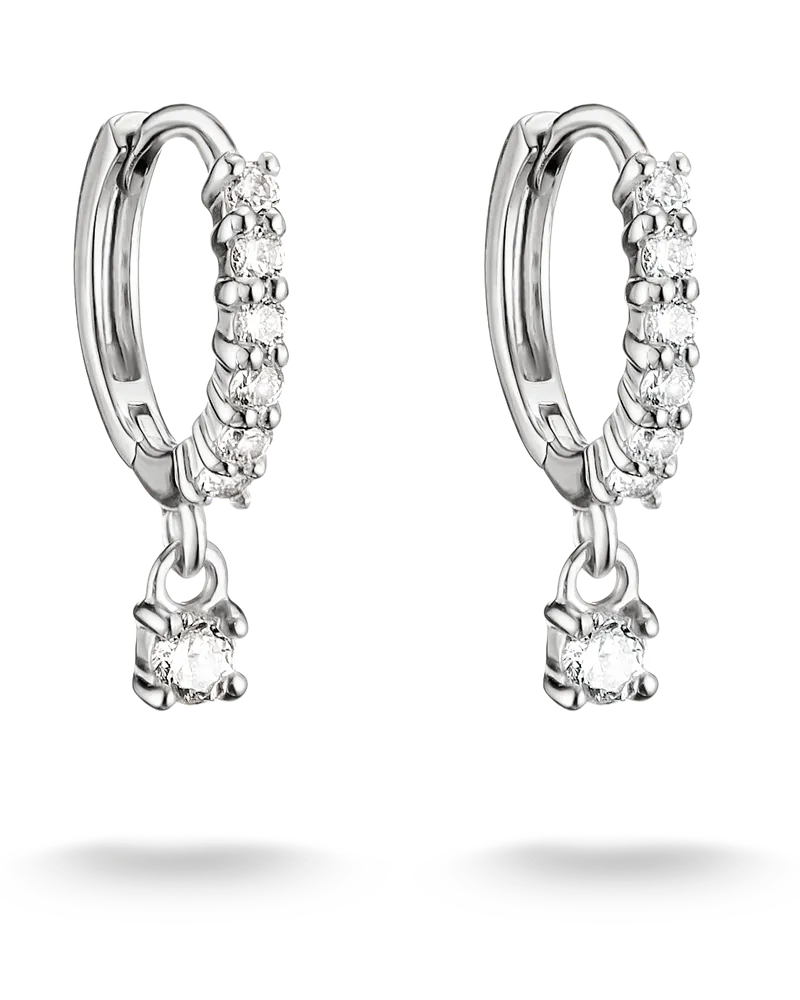 Thomas Sabo Creolen mit weißem Zirkonia im Brillantschliff weiß CR781-051-14 Silberfarben