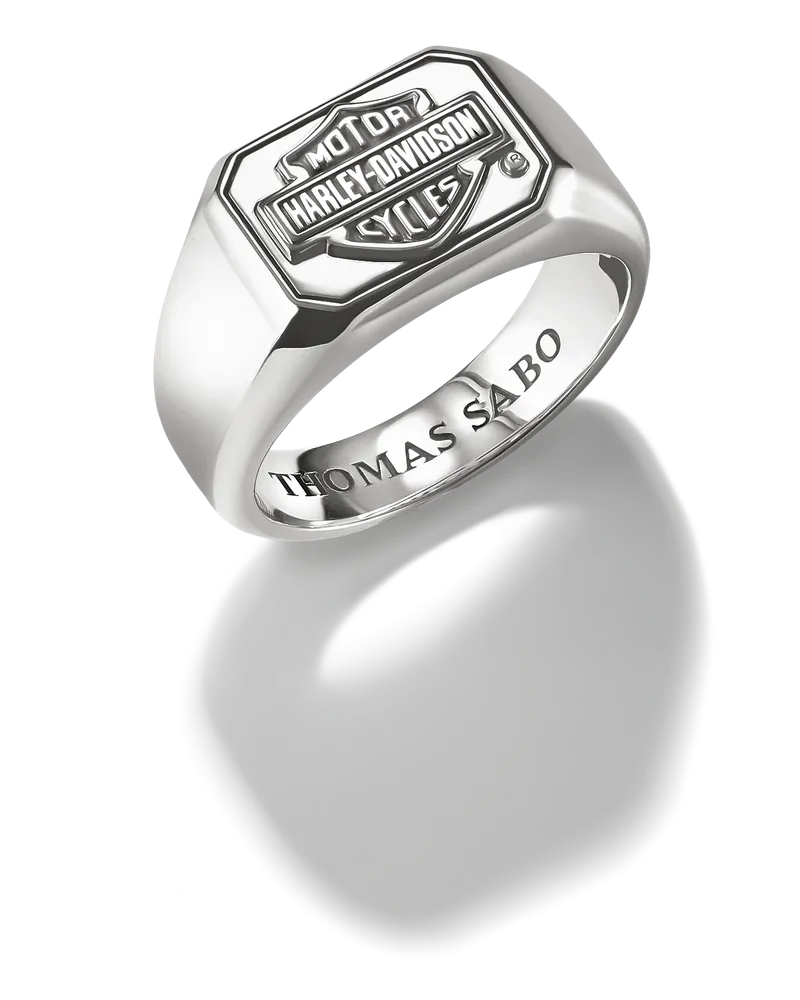 Thomas Sabo Herren Harley-Davidson® Ring Logo Silber, Sterlingsilber geschwärzt Silberfarben
