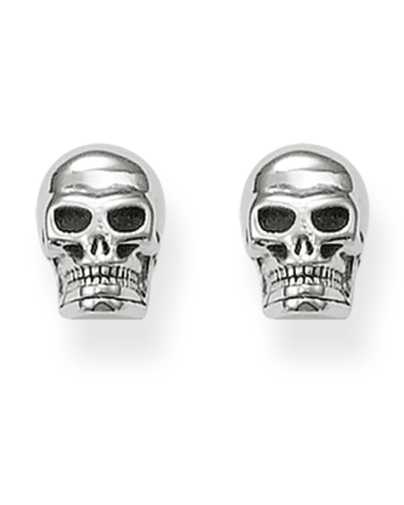Thomas Sabo Damen Ohrstecker Totenkopf, Sterlingsilber Silberfarben