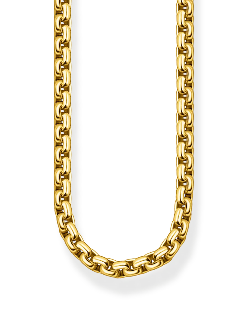 Thomas Sabo Herren Venezia-Kette vergoldet Stärke 4 mm, Sterlingsilber Gelbgold vergoldet Gelbgoldfarben