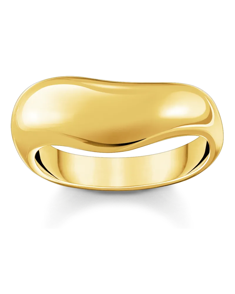 Thomas Sabo Damen Ring mit geschwungener Form vergoldet, Sterlingsilber Gelbgold vergoldet Gelbgoldfarben