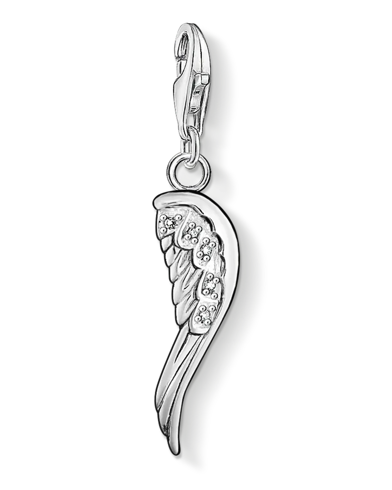 Thomas Sabo Damen Charm-Anhänger Engelsflügel, Sterlingsilber, Charm Club Collection Silberfarben