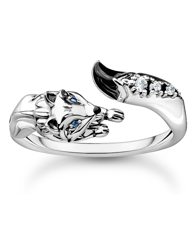 Thomas Sabo Damen Ring Fuchs mit weißen Steinen silber, Sterlingsilber, Charming Collection Blau