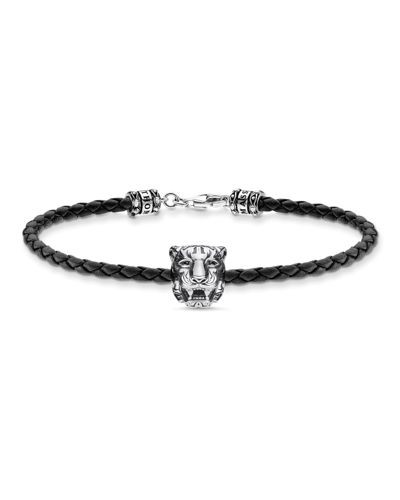 Thomas Sabo Herren Armband Tiger silber, Sterlingsilber Schwarz